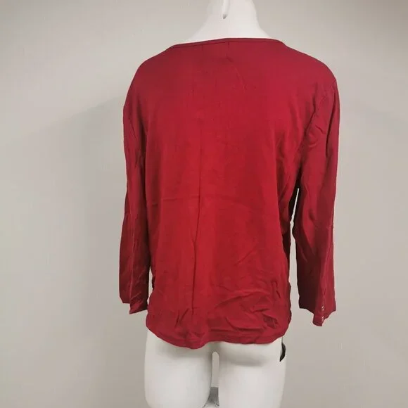 Chaps Button Sleeve Top - Picture 4 of 6